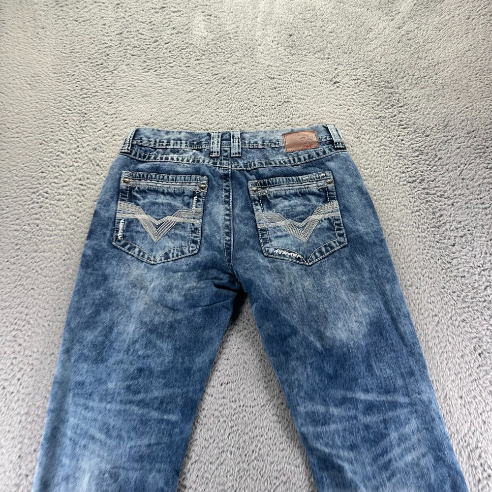 Axe & Crown Jeans Mens 32x30 Blue Cotton Denim Straight Slim Acid Wash Workwear - Picture 5 of 9